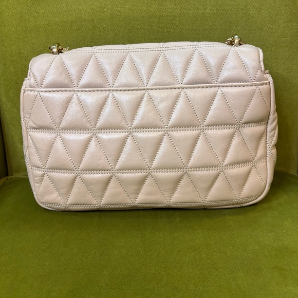 Michael Kors Floral Quilted Shoulder Bag - Cream and Pink - Picture 2 of 10